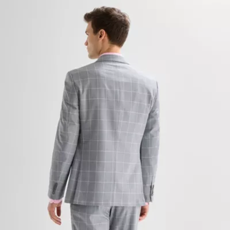 Van Heusen Mens Modern Fit Windowpane Suit Jacket