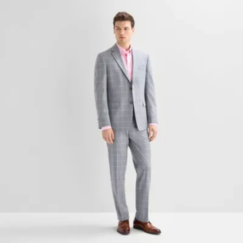 Van Heusen Mens Modern Fit Windowpane Suit Jacket