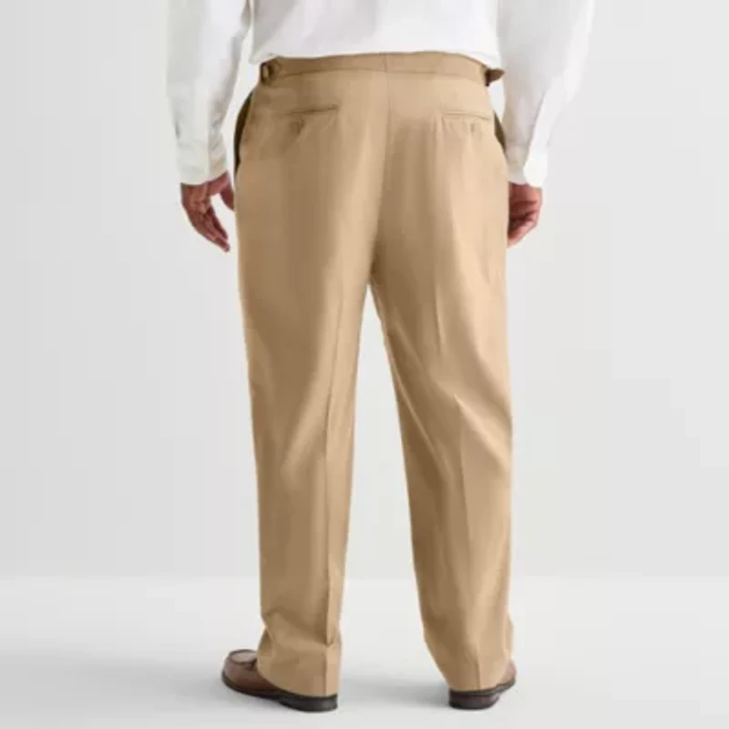 Stafford Mens Classic Fit Big and Tall Dress Flat Front Pant