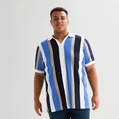 Shaquille O'Neal XLG™ Colorblock Big and Tall Mens Short Sleeve Polo Shirt