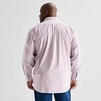 Stafford Mens Long Sleeve Regular Fit Big and Tall Button-Down Shirt