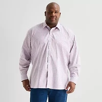 Stafford Mens Long Sleeve Regular Fit Big and Tall Button-Down Shirt