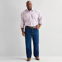 Stafford Mens Long Sleeve Regular Fit Big and Tall Button-Down Shirt