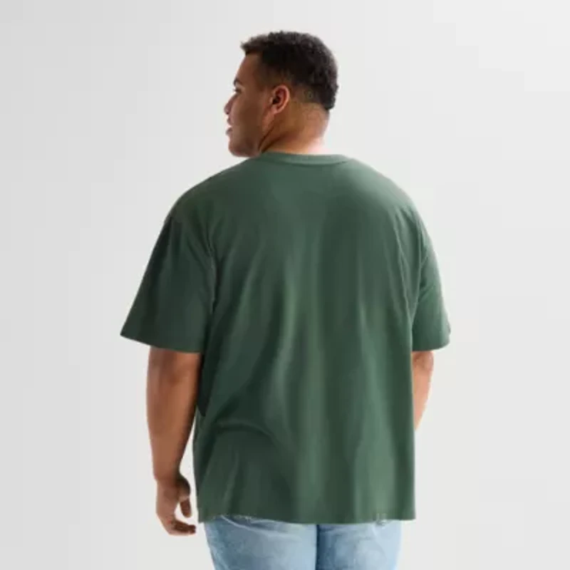 Arizona Mens Crew Neck Short Sleeve Classic Fit Big and Tall Graphic T-Shirt