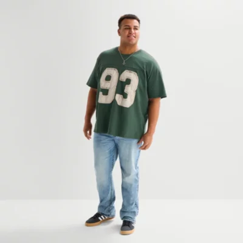 Arizona Mens Crew Neck Short Sleeve Classic Fit Big and Tall Graphic T-Shirt