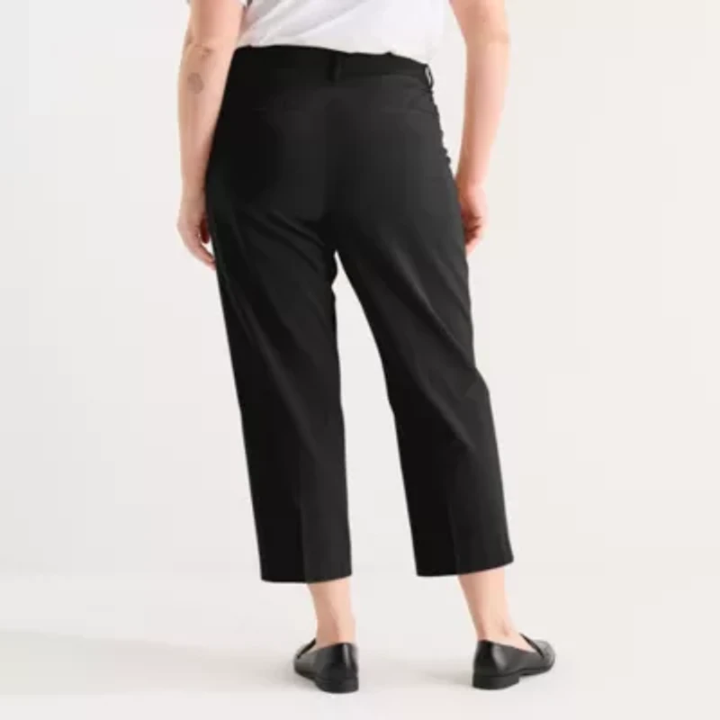 Liz Claiborne Womens Plus Ankle Mid Rise Pant