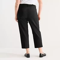 Liz Claiborne Womens Plus Ankle Mid Rise Pant