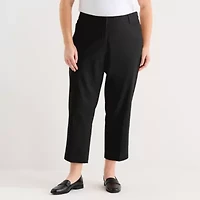 Liz Claiborne Womens Plus Ankle Mid Rise Pant