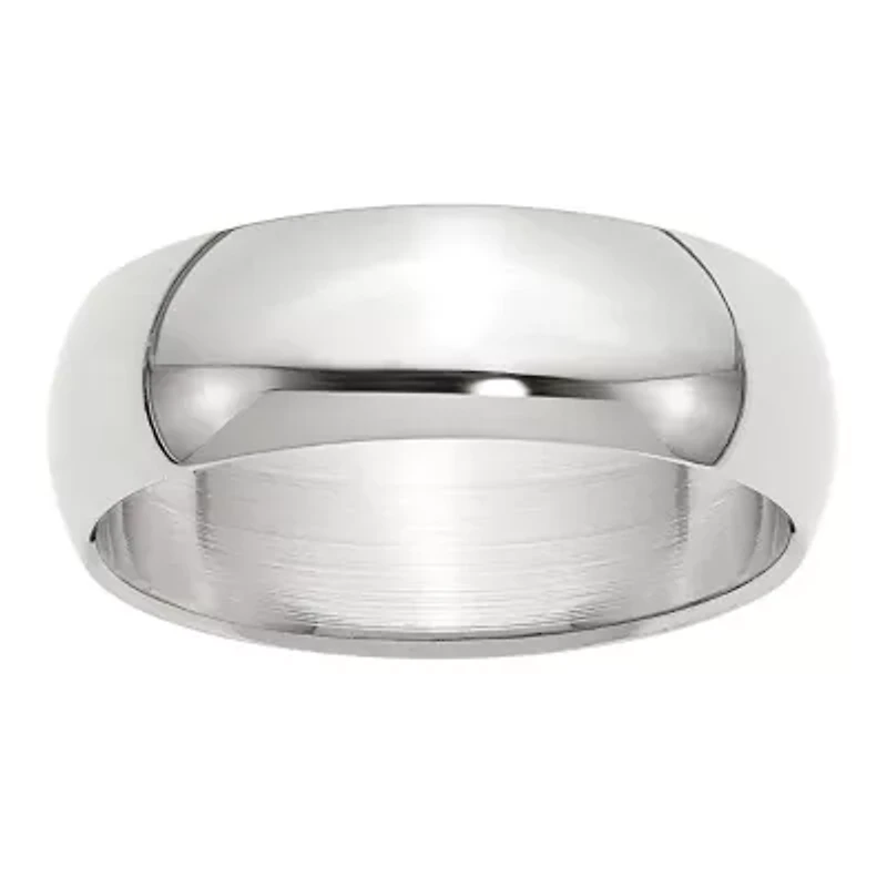 Womens 7MM Sterling Silver Wedding Band