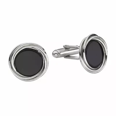 Love Knot Onyx Stone Cuff Links