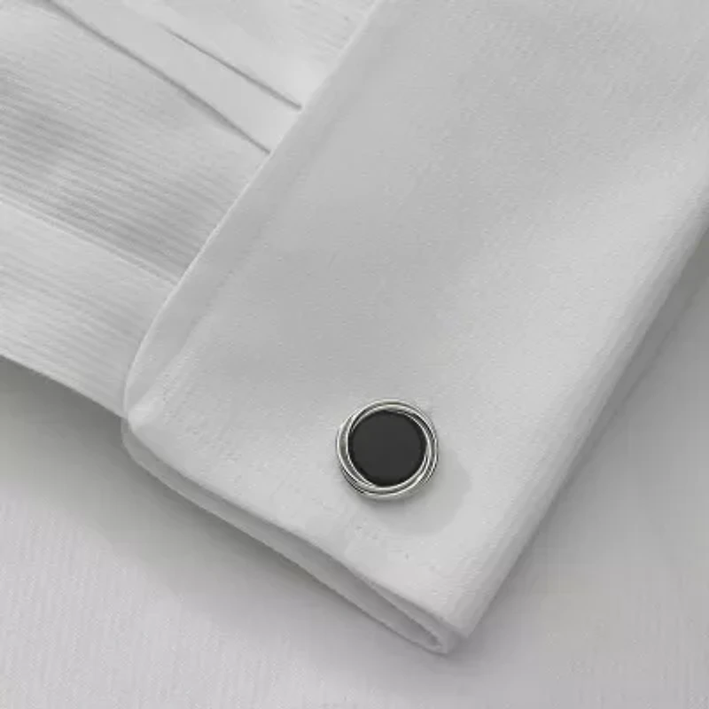 Love Knot Onyx Stone Cuff Links