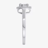 Diamond Blossom Womens 1/4 CT. T.W. Natural White 10K Gold Halo Cocktail Ring