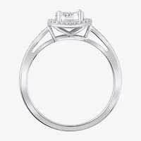 Diamond Blossom Womens 1/4 CT. T.W. Natural White 10K Gold Halo Cocktail Ring