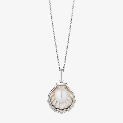 Enchanted Disney Fine Jewelry Womens Diamond Accent White Sterling Silver 18 Inch Pendant Necklace