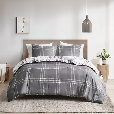 Intelligent Design Plaid Midweight Reversible Down Alternative Comforter Set