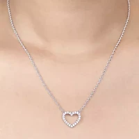 (H-I / I1) Womens 1/2 CT. T.W. Lab Grown White Diamond 10K Gold Heart 18 Inch Pendant Necklace