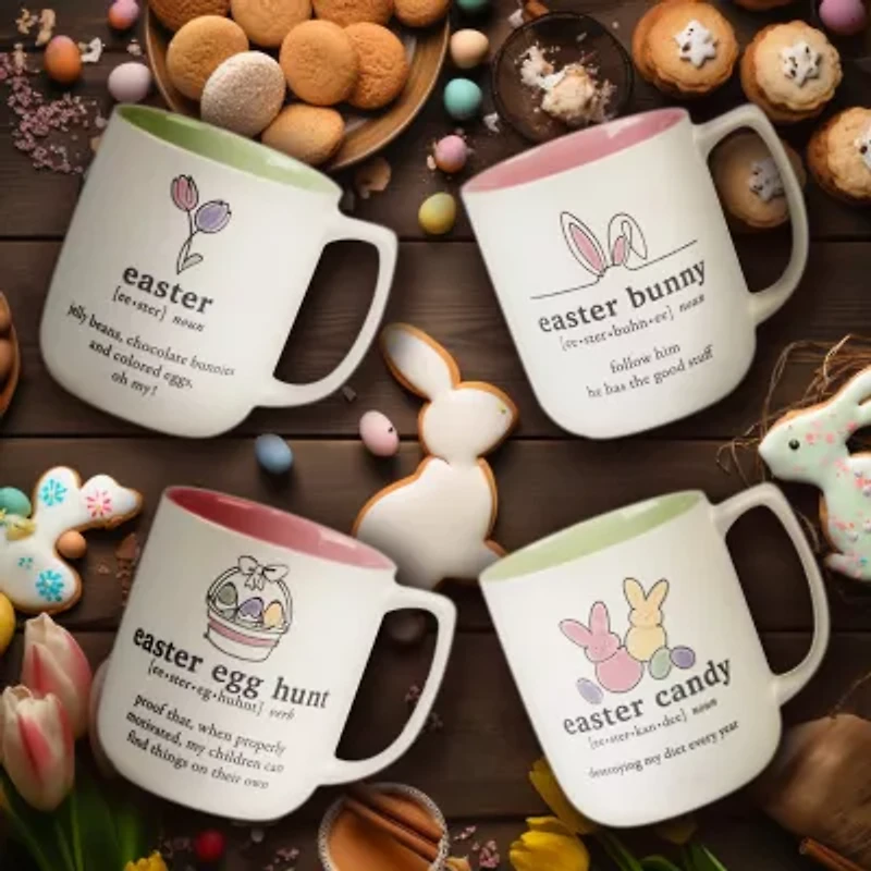 Certified International Easter Words 4-pc. Coffee Mug