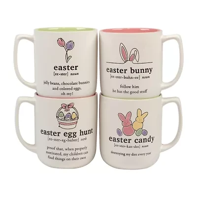Certified International Easter Words 4-pc. Coffee Mug