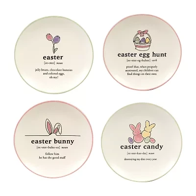 Certified International Easter Words 4-pc. Stoneware Appetizer Plate