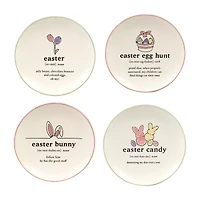 Certified International Easter Words 4-pc. Stoneware Appetizer Plate