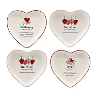 Certified International Valentine's Day 4-pc. Stoneware Appetizer Plate