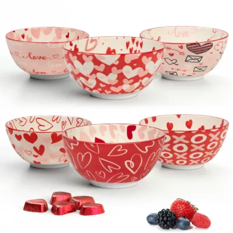 Certified International Valentine's Day 6-pc. Porcelain Cereal Bowl
