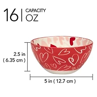 Certified International Valentine's Day 6-pc. Porcelain Cereal Bowl