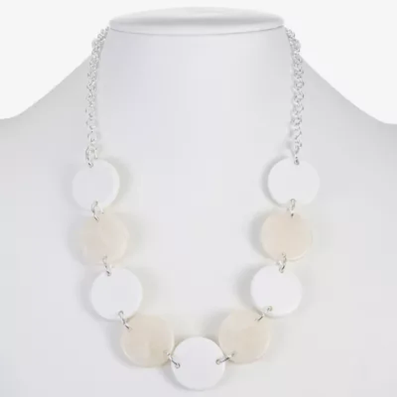 Liz Claiborne Silver Tone Womens 17 Inch Collar Necklace