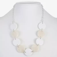 Liz Claiborne Silver Tone Womens 17 Inch Collar Necklace