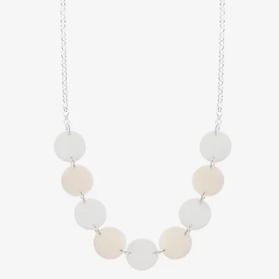 Liz Claiborne Silver Tone Womens 17 Inch Collar Necklace