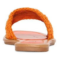 a.n.a Womens Corchet Slide Flat Sandals