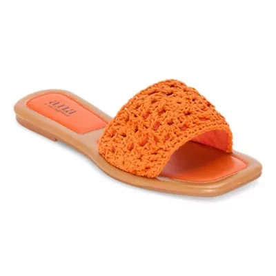 a.n.a Womens Corchet Slide Flat Sandals