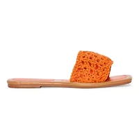 a.n.a Womens Corchet Slide Flat Sandals