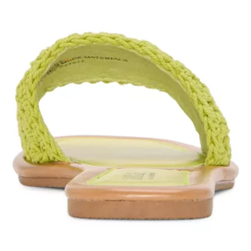 a.n.a Womens Corchet Slide Flat Sandals