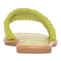 a.n.a Womens Corchet Slide Flat Sandals