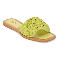 a.n.a Womens Corchet Slide Flat Sandals
