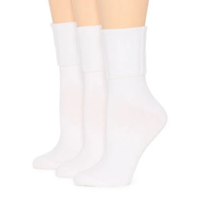 Mixit Everyday Essential Rib Womens 3 Pair Turncuff Socks