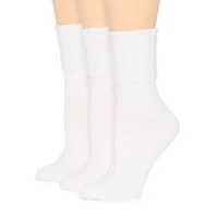 Mixit Everyday Essential Rib Womens 3 Pair Turncuff Socks