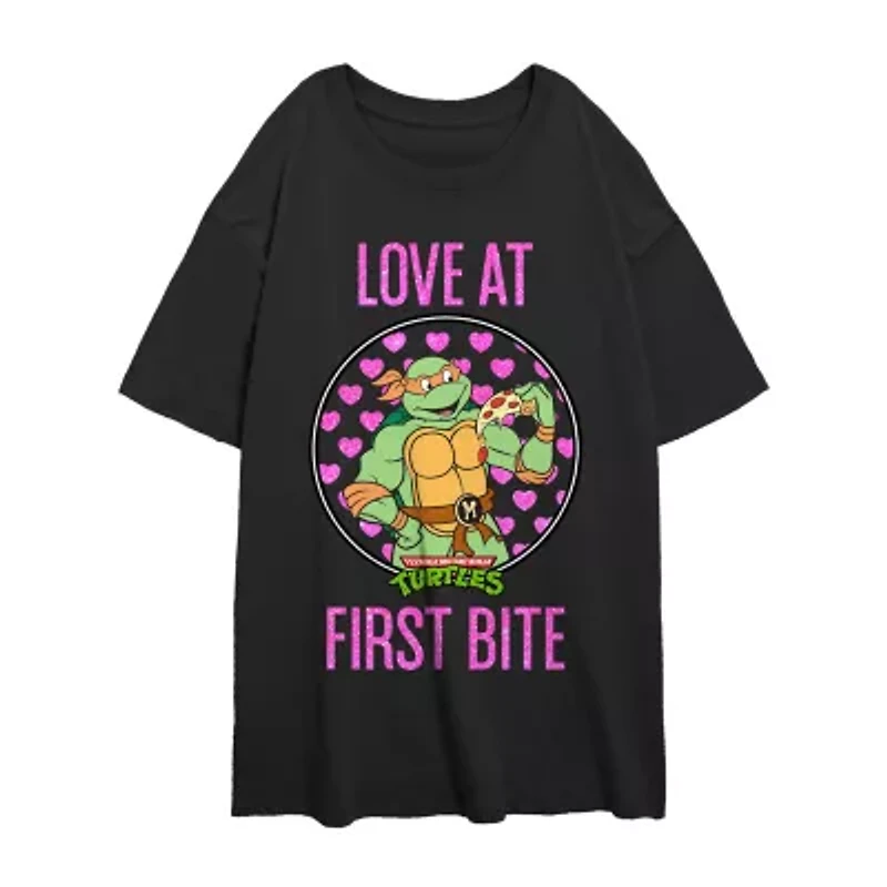 Womens Juniors Crew Neck Short Sleeve Regular Fit Teenage Mutant Ninja Turtles Graphic T-Shirt