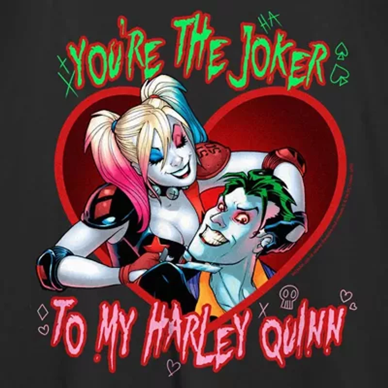 You'Re The Joker To My Harley Quinn Tee Womens Juniors Crew Neck Short Sleeve Regular Fit Batman Graphic T-Shirt
