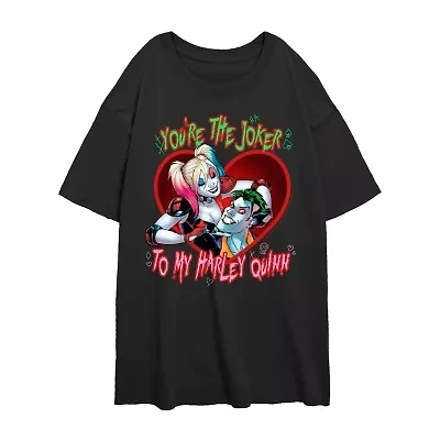You'Re The Joker To My Harley Quinn Tee Womens Juniors Crew Neck Short Sleeve Regular Fit Batman Graphic T-Shirt