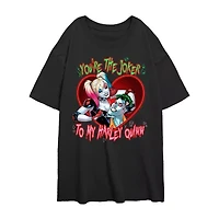 You'Re The Joker To My Harley Quinn Tee Womens Juniors Crew Neck Short Sleeve Regular Fit Batman Graphic T-Shirt
