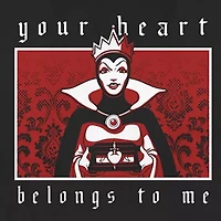 Disney Villians Your Heart Belongs To Me Tee Womens Juniors Crew Neck Short Sleeve Regular Fit Evil Queen Snow White Graphic T-Shirt