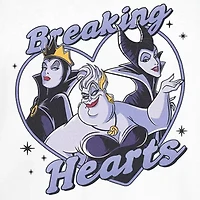 Disney Villians Breaking Hearts Tee Womens Crew Neck Short Sleeve Regular Fit Juniors Graphic T-Shirt