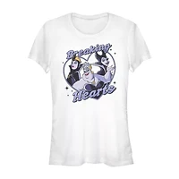 Disney Villians Breaking Hearts Tee Womens Crew Neck Short Sleeve Regular Fit Juniors Graphic T-Shirt