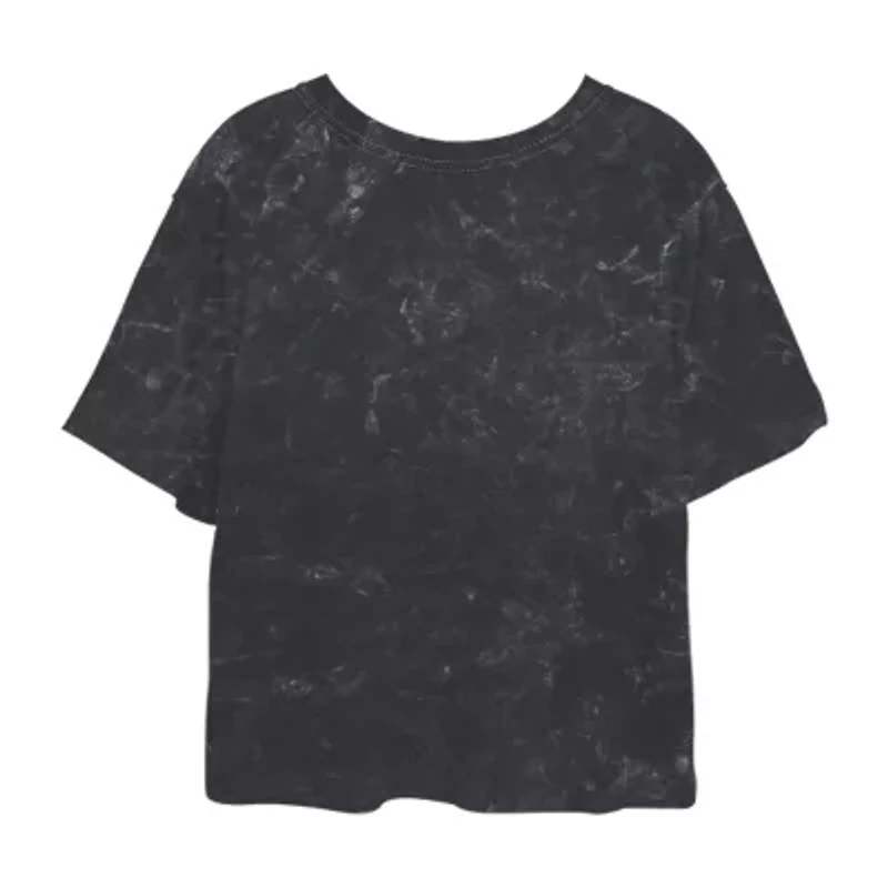 Paddy Animal Cropped Tee Womens Juniors Crew Neck Short Sleeve Regular Fit Care Bears Graphic T-Shirt