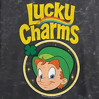 Lucky Charms Cropped Tee Womens Juniors Crew Neck Short Sleeve Regular Fit Graphic T-Shirt