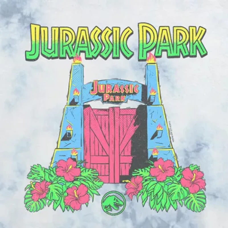 Jurassic Park Cropped Tee Womens Juniors Crew Neck Short Sleeve Regular Fit Graphic T-Shirt