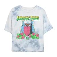 Jurassic Park Cropped Tee Womens Juniors Crew Neck Short Sleeve Regular Fit Graphic T-Shirt