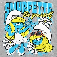 Smurfette Be Yourself Tee Womens Crew Neck Short Sleeve Regular Fit Smurfs Juniors Graphic T-Shirt